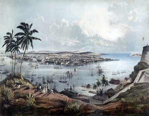 1850年のハバナ（キューバのラ・ハバナ）の全景。 作： Unknown artist