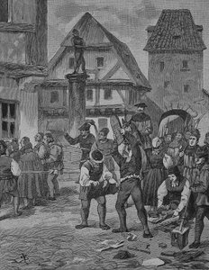 ドイツ農民戦争（1524-1526）：ベルケンの農民がユダヤ人を虐待する