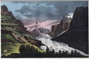 スイスのグリンデルワルド氷河 - スイス、19世紀のグリンデルワルド氷河 - 「Usi e Costumi di Tutti i Popoli dell