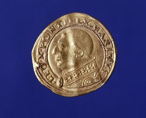 レオ10世（1475-1521）による黄金のデュカート。