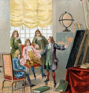 ドイツの哲学者・数学者、ゴットフリート・ヴィルヘルム・ライプニッツ（1646-1716）。クロモリトグラフィー 19世紀後半 作： Unknown artist