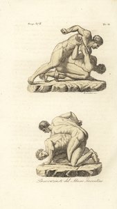 パンクラチオンという格闘技を競うギリシャの選手たち 作： Unknown artist