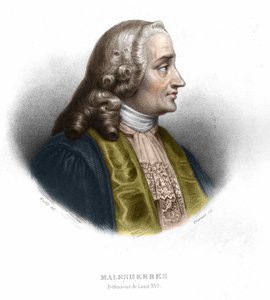 Lamoignon de MalesherbesのGuillaume Chretien（ギョーム・シュレティアン）（1721-1794）。フランスの政治家。1852年のエングレーヴィング 作： Unknown artist