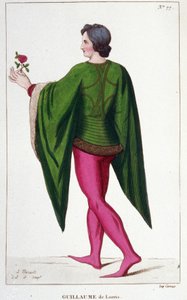 Guillaume de Lorris、フランスの詩人（v.1200-v.1240）。 作： Unknown artist