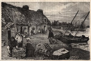 Habitations des Poucheurs a Concarneau - Finistere - Breatgane - "PATRIE "の刻印 - DESCRIPTION PECTURESSE DE LA FRANCE EN 6 VOLUES BY LUCIEN HUARD - 19世紀末 作： Unknown artist