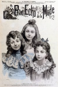 少女と女の子のためのヘアスタイル - 1897年9月19日の「Le petit echo de la mode」にて 作： Unknown artist