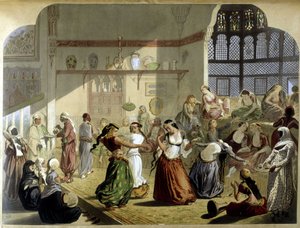 ハレム - 1870年頃の "Modern Egypt "にて。 作： Unknown artist