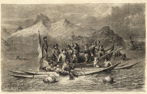 ハープシールハント - グリーンランドでのシールハント - 1866年「The Illustrous Universe」からの版画 作： Unknown artist