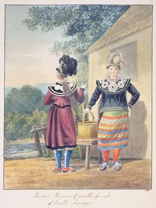 ハリエット・ユロンヌとロレット・ソヴァージュの別の女性、1843-50年頃（水彩画）