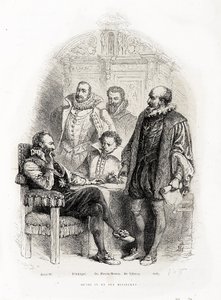 アンリ4世（1553 - 1610）とその大臣たち。テオドール・アグリッパ・ドービーニュ（1552-1630）、フィリップ・ドゥ・モルネイ（プレシ・マルリーの領主、ディット・デュプレシス・モルネイ）（1549-1623）、ニコラ・ドゥ・ヌーヴィル・ドゥ・ヴィレロイ（1542-1617）、サリー公マクシミリアン・ドゥ・ベスーン（1560-16