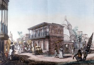 ヒンドゥー教の建物：インドのカルカッタ（Kalkata）の街の通り。 作： Unknown artist