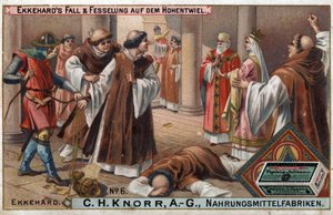 History of Ekkehard IV of St. Gallen (St. Gallen) or Eckhard, Eckhart (980 -1057) erudit, and Latin poet.The fall of Ekkehard and its chings at Hohentwiel. 作： Unknown artist