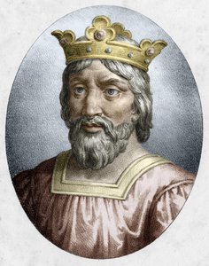 ユーグ・カペ（941-996）、フランス王、カペティウス朝の創始者。19世紀のエングレーヴィング。 作： Unknown artist
