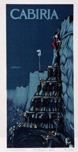 人間の塔、ジョバンニ・パストローネ（通称ピエロ・フォスコ）監督作品「カビリア」のポスター 作： Unknown artist