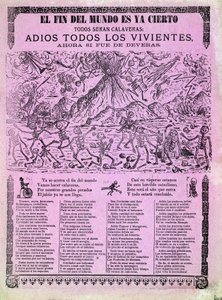 Antonio Vanegas Arroyo (1850-1917) が収集した世界の終わりについてのメキシコの歌のためのイラストボード 1899年