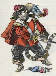 ジャン・ド・ラ・フォンテーヌの寓話を描いた物語「恐ろしいラミナグロビスとネズミたち」の挿絵。小さな子供たちのための家の物語」の中で。19世紀のアノニマス・エングレーヴィング。 作： Unknown artist