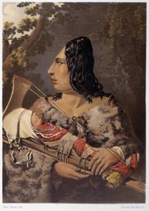 インディアンの女性と赤ん坊 - Paul Kane著「Wandering of an artist among the indians of North America」（Longmans & Roberts, London）より