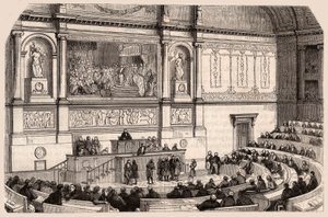 フランスのパリ、下院の会議での国会の内部ビュー 作： Unknown