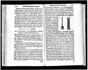 イタリアとオランダの温度計 ジャン・ルレション（1591-1670）の「数学の娯楽」のページ 1653年