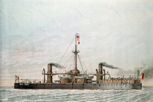 イタリアの戦艦カイオ・デュイリオ（プリント 作： Unknown artist