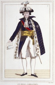 Jean Jacques Régis de Cambacérès (1753-1824), フランスの弁護士、政治家。1830年のエングレーヴィング。 作： Unknown artist