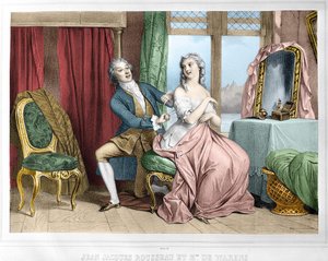 ジャン・ジャック・ルソー（1712 - 1778）とマダム・ド・ワランス（1700 - 1762）の二人。 作： Unknown artist