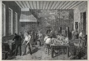 ジュエリー：スチールジュエリー工場Adolphe BITARDの "Les arts et metiers illustres "に掲載された1885年のエングレーヴィング。 作： Unknown artist
