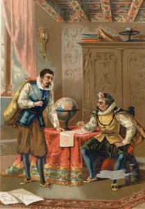 ヨハネス・ケプラー（ケプラー）（1571 - 1630）とティコ・ブラーエ（1546 - 1601）、天文学者、1600年のプラハ - ルイス・フィギエ作「La Ciencia y sus Hombres」（バルセロナ、1881年）の後に撮影。 作： Unknown artist
