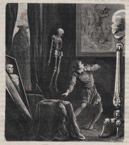 ジョン・シャテル（シャステル）（1575-1594）は、1594年12月27日にフランス王アンリ4世を暗殺しようとする前に、イエズス会によって瞑想の間に閉じ込められた。Histoire des societes secretes, politicques et religieuses "に掲載されている1879年のエングレーヴィング。 作： Unknown artist