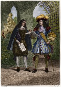 ジョン・ザ・バプティスト（ジャン・バプティスト）・コルベール（1619-1683）とフランスとナバラの王ルイ14世（1638-1715）。19世紀のエングレーヴィング。個人蔵。 作： Unknown artist