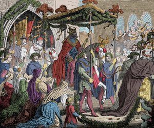 カール4世、1365年にアヴィニョンに入城 - ローマ帝国の皇帝であるルクセンブルクのシャルル4世（1316-1378）は、1365年にアヴィニョンに入城しました。 作： Unknown artist