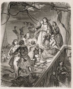La galère de Saint Louis - モーリス・ラシャトレ著「世紀を超えた教皇、王、女王、皇帝の歴史」（1857年 作： Unknown artist