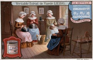 ヴァランシエンヌのレース工房、リービッヒの広告v.1895 作： Unknown artist