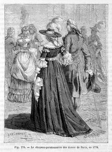 レディース・オブ・パリの避雷針付き帽子 1778年 - 彫刻 作： Unknown artist