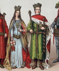 ラディスラス2世または5世ヤゲロン（1350-1434）、リトアニア大公、ポーランド王。19世紀のクロモリトグラフ。 作： Unknown artist