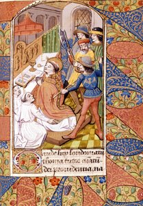 聖トマス・ベケットの暗殺（1118年～1170年）は、イギリスの司祭・政治家。14世紀のミニチュア。ヴィクトリア＆アルバート・ライブラリー、ロンドン 作： Unknown artist