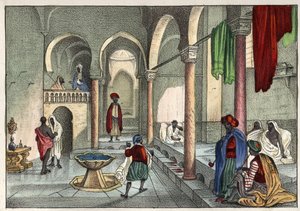 1830年頃のアルジェのバス・ムール（公衆浴場）。Léon Galibertの「L