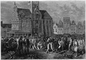 オランダのホルンで行われた毛皮の行進。Le journal de la jeunesse "に掲載された版画。 作： Unknown artist