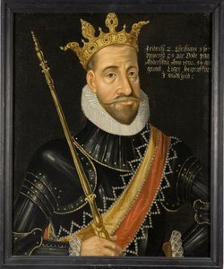 デンマーク・ノルウェー王フレデリック2世 - デンマーク王フレデリック2世（1534-1588）、アノニマス.油彩・キャンバスサイズ：74x64cmストックホルム国立博物館 作： Unknown artist