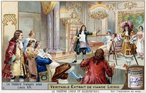 ルイ14世（1638-1715）時代のフランスの劇場 - Chromolithography Liebig 作： Unknown artist