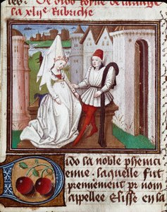 Les amours de Didon, founder of Carthage and Enee Miniature taken from the "The Book of Light and Noble Women" by Giovanni Boccaccio dit Jean Boccace (1313-1375) 作： Unknown artist