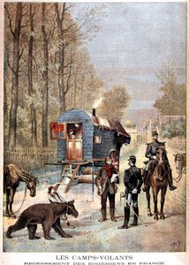 Les camps volants:フランスのボヘミアンの国勢調査（Roulotte, bohemiens et gendarmes） - 1895年05月05日の「Le petit journal」にて 作： Unknown artist