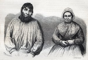 Les epoux Dumollard (Martin Dumollard (1810-1862) and his wife accomplice Marie Anne (Marie-Anne) Martinet (1814-1875) Engraving of the 19th century) 作： Unknown artist