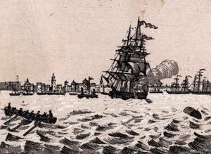 イギリス・リバプール：港の風景（Harbour, Harbor）。「The World illustrates 168 views」にて。 作： Unknown artist
