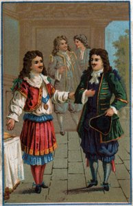 ルイ14世とモリエール」：国王ルイ14世（1638-1715）とジョン・ザ・バプティスト・ポケリン・ディ・モリエール（1622-1673 作： Unknown artist