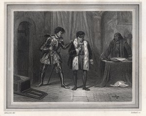 ブルゴーニュ公シャルルの捕虜となったルイ11世 - フランス王 ルイ11世（王1461-1483）は、1467年から1477年にかけて対戦相手であるブルゴーニュ公シャルルと1468年10月にペロンヌで会談し、「国民のためのリーグ」の期間となった。 作： Unknown artist