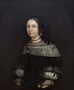 Louise Charlotte de Brandebourg, était une duchesse consort de Courlande - Margravine Louise Charlotte of Brandenburg (1617-1676), Duchess of Courland, Anonymous .キャンバスに油彩、17世紀後半。ストックホルム国立博物館 作： Unknown artist