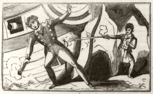 船を撃っていたイギリス人船長を撃つローサー」1836年頃 作： Unknown artist
