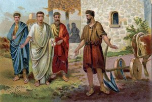 ルキウス・クインティキウス・シンシナタス（紀元前520年／紀元前430年頃）は、ローマ帝国の元老院が、紀元前458年にローマの最高司令官として独裁者になることを懇願してきたとき、農作業に従事していました。クロモリトグラフの周辺