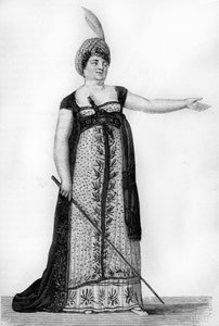 クリストフ・ウィリバルド・グルック（1714-1787）のオペラのアルミード役のマドモアゼル・メイヤール。19世紀のアビュール。